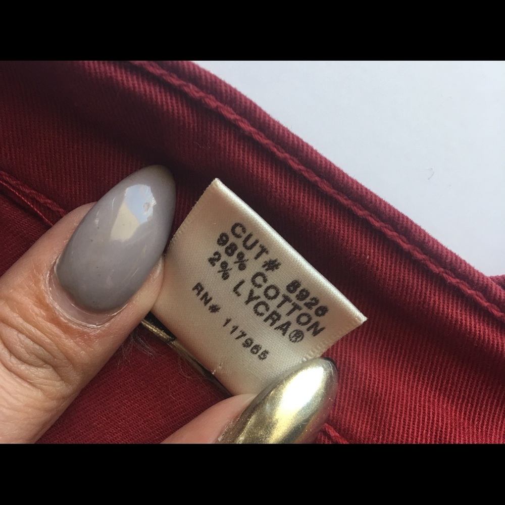 ❌SOLD❌ J Brand Skinny Leg Red Jeans Size 25 - A22 - Picture 7 of 7